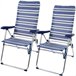 Pack ahorro 2 sillas playa Mykonos multiposición antivuelco 47x66x108 cm Aktive Azul