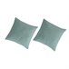 2 Fundas de almohada lisas lino/algodón orgánico Verde