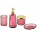 Beliani Conjunto de accesorios de baño CARDENA Rosa
