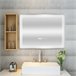 Espejo de pared con LED Casoli para baño antivaho reloj aluminio 90x3 Plata