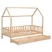 Cama cabina infantil 190x90cm en madera con cajones MARCEAU 98x197 Marron