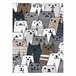 Alfombra FUN Gatti para niños gatos animales 240x330 Blanco/ Gris