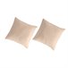 2 Fundas de almohada lisas lino/algodón orgánico Rosa Talco