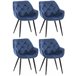 Set de 4 sillas Tanna de salón en terciopelo Azul
