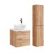 Conjunto mueble lavabo individual y columna April 46 Natural/ Blanco