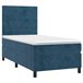 Cama box spring colchón y LED terciopelo - Rayas horizontales 80x200 Azul