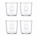 Set vasos BLACK AND WHITE marca Benetton 4 piezas Transparente