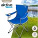Silla plegable camping con posavasos azul Aktive Azul