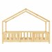 Cama para niños Treviolo forma de casa pino con colchón 86x166 Blanco Mate/ Sahara
