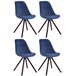 Set de 4 sillas de comedor Toulouse Rund en terciopelo Azul