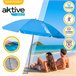 Sombrilla playa antiviento c/mástil reclinable y protección UV50 Aktive Azul
