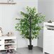 Árbol de Ficus Artificial PE, Cemento, PP, Tela Verde