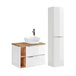 Conjunto mueble lavabo individual 2 nichos y columna April 46 Blanco