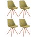 Set de 4 sillas de comedor Toulouse en tela Verde