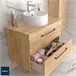 Mueble de baño Morai con tirador  | Lavabo sobre encimera 120 Roble