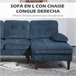 Sofá Esquinero Poliéster, Acero HOMCOM, hogar - muebles de salón Azul
