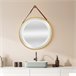Espejo de pared con LED Picerno para baño con correa antivaho 50x3 Dorado