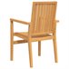 Set 6 sillas de jardín apilables de madera de teca Marron