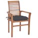 Set 6 sillas de comedor de madera maciza teca con cojines Antracita