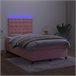Cama box spring colchón y LED terciopelo - Botones 120x200 Rosa