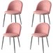 Set 4 sillas de comedor tela SWING Rosa
