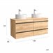 Mueble de baño BORN con perfil de tirador | Lavabo sobre encimera 120 Roble