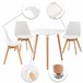 Set de mesa y 3 sillas Libanera para el comedor 150x150 Blanco