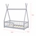 Cama infantil Helsingborg con reja de seguridad - Estructura tipi 76x148 Gris Claro