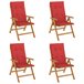 Set 4 sillas de jardin reclinables con cojines Rojo