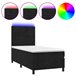 Cama box spring colchón y LED terciopelo - Rayas horizontales 80x200 Negro