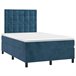 Cama box spring colchón y LED terciopelo - Botones 120x200 Azul