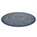 Alfombra de cuerda sisal FLAT círculo puntos 120x120 Azul