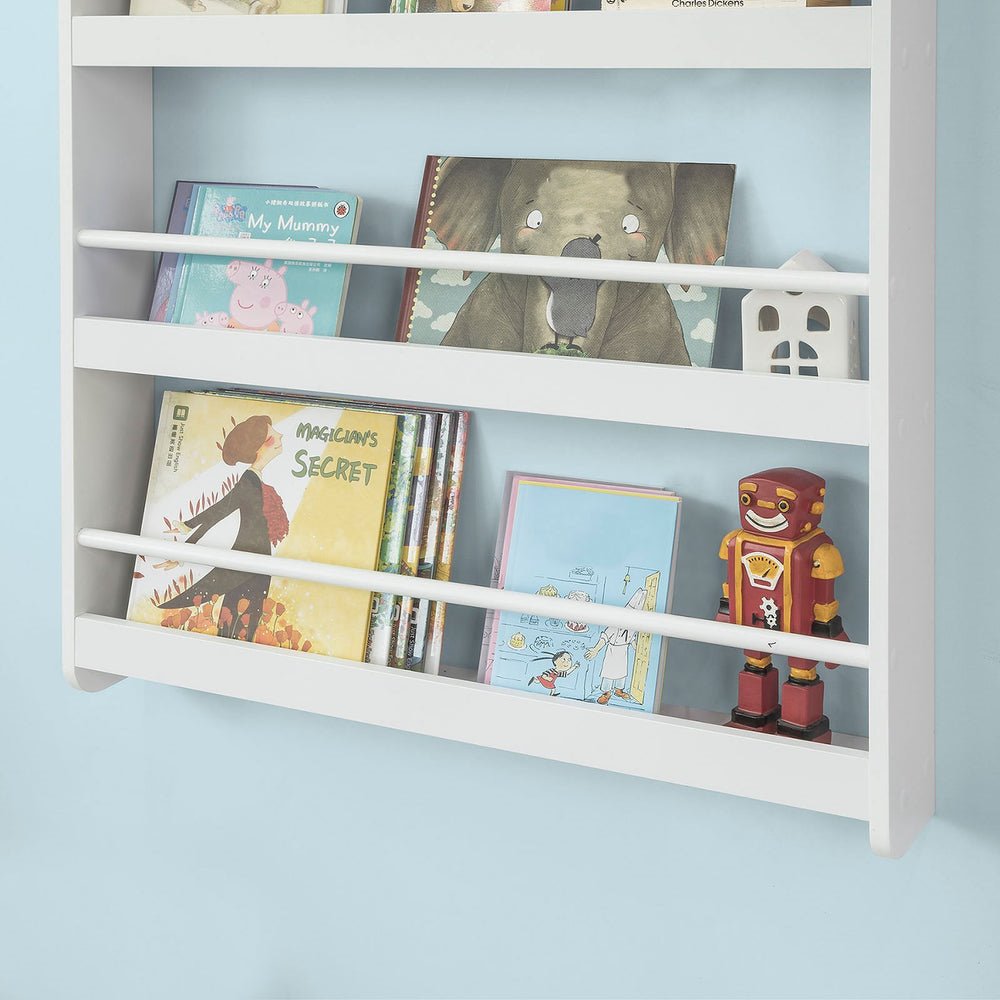 Librería Infantil para niños con 4 estanterías, Estantería de  Pared,Blanco,H118cm KMB08-W SoBuy ES