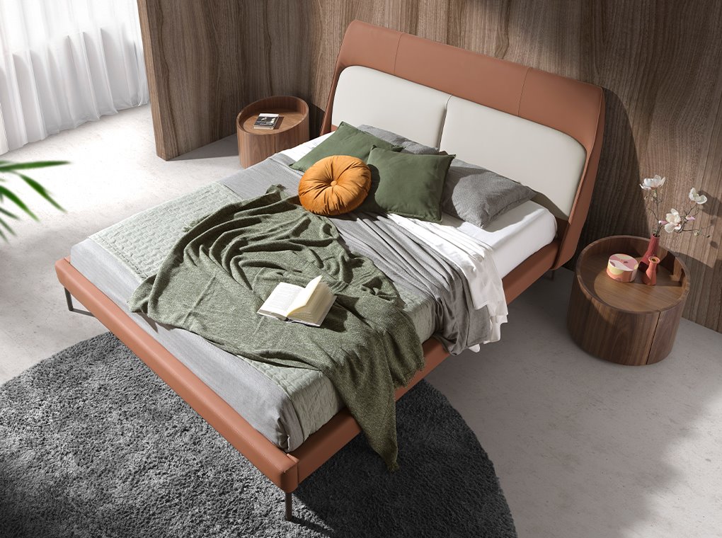 Estructura de Cama tapizada Esther 150x190 cm, Gris claro - Conforama