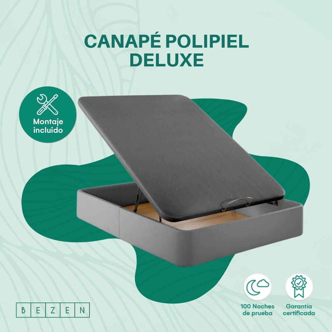 Canapé Polipiel Deluxe, Color Beige, 35 cm de alto, Tapizados en  polipiel