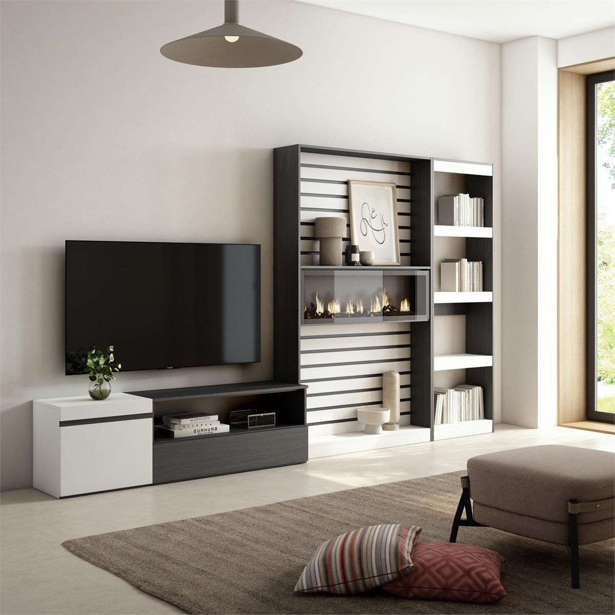 Muebles TV con chimenea - Calidad y Estilo