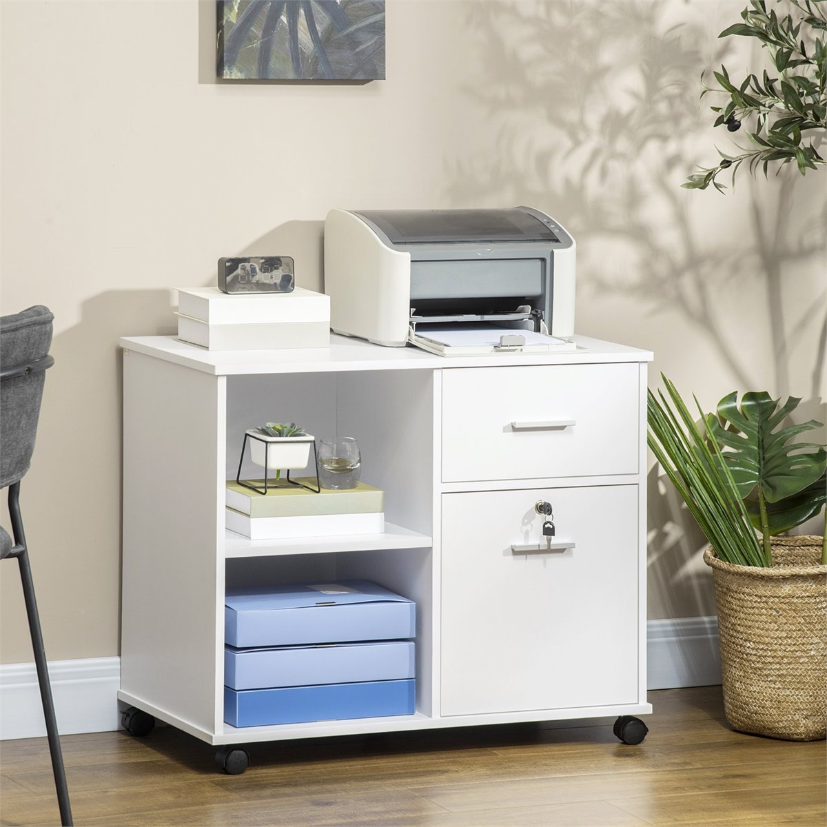  Soporte para impresora, soporte de impresora para espacio de  trabajo, soporte de flores, soporte de cocina, estante de mesa, escritorio  con armario de almacenamiento, escritorio para oficina, hogar, escritorio,  soporte de