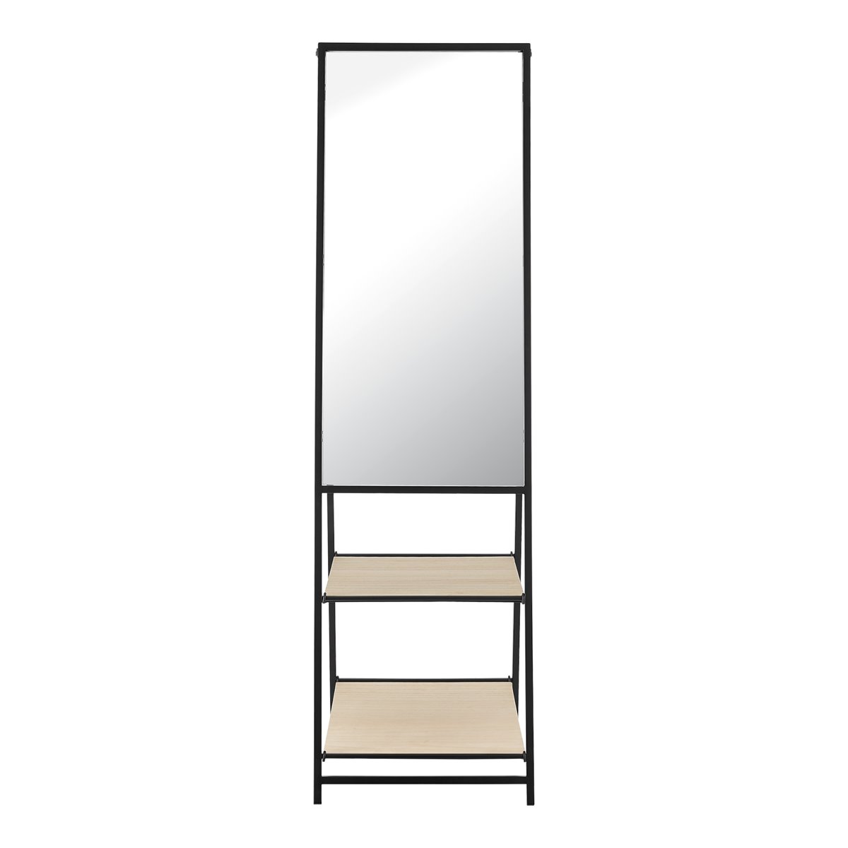 Espejo de pie cuerpo entero Perano con estante metal 160 x 46 x 50 cm -  Negro [en.casa] - Conforama