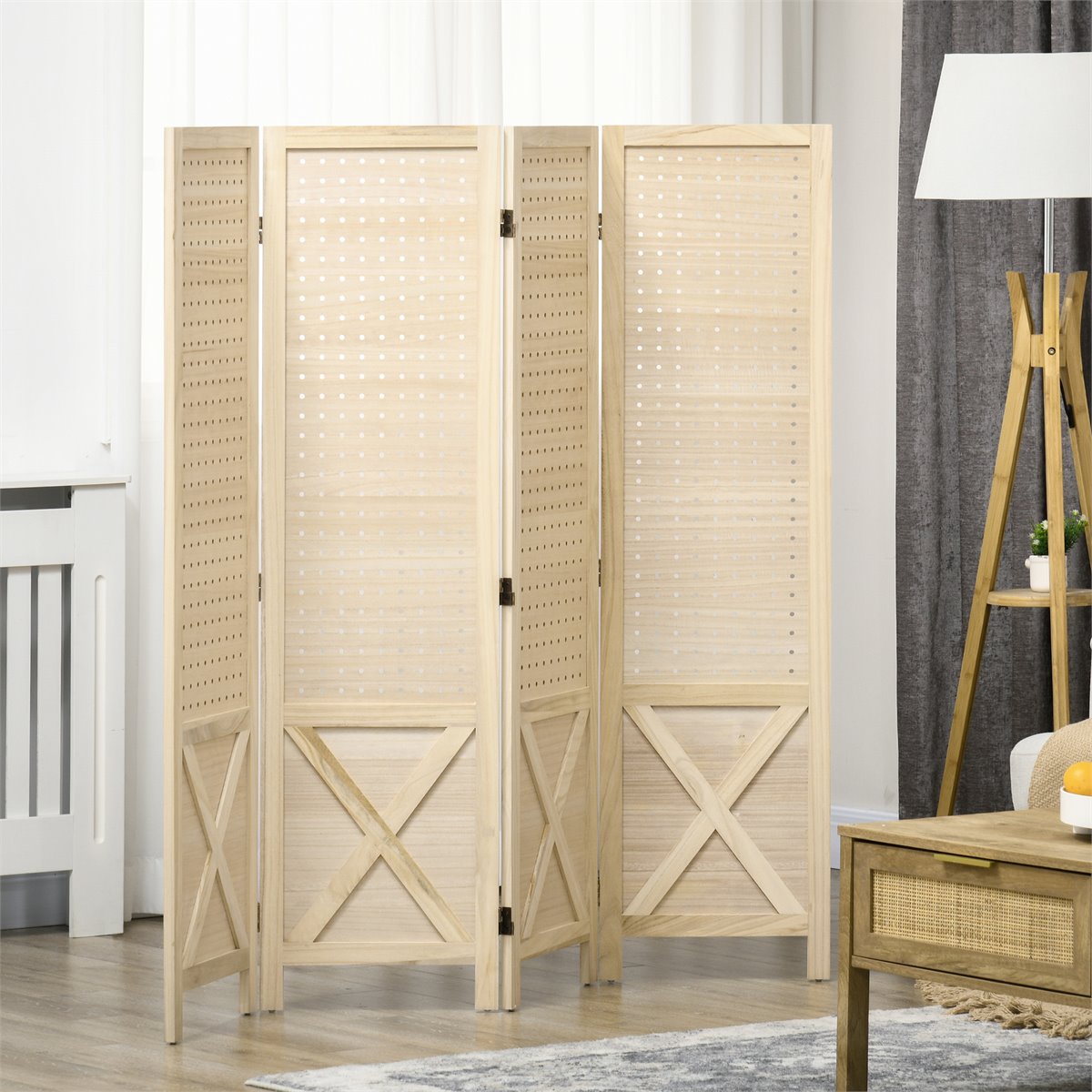 separadores ambientes biombo madera baratos bambu Pantalla decorativa for  dividir habitaciones, pantalla de privacidad con patrón de un solo panel de