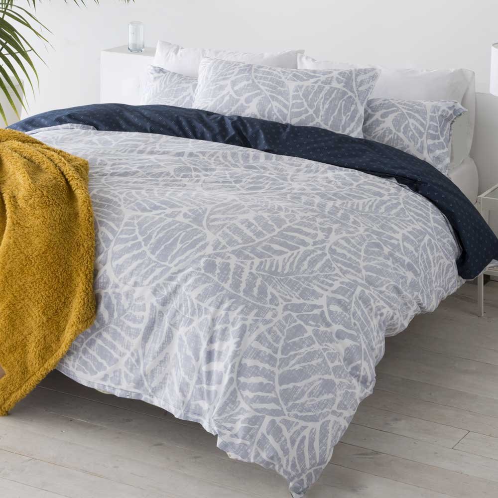 COTTON ARTean - Funda nórdica orio gris 100% algodón orgánico gris cama 105