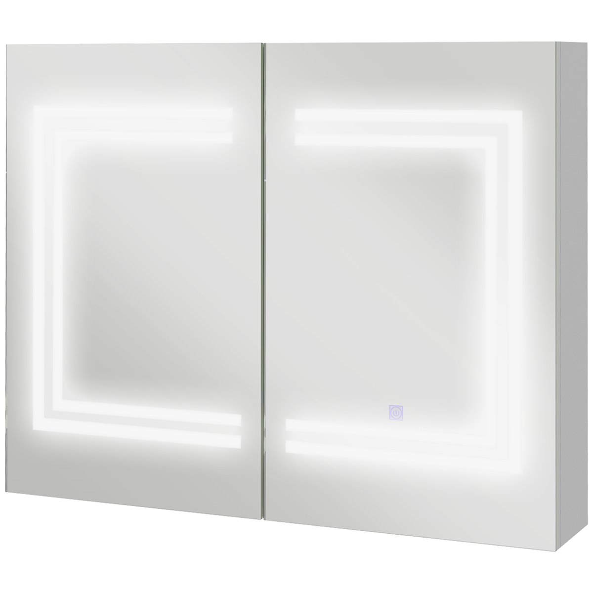 Armario con espejo de baño con luz LED kleankin 60x15x65 cm blanco