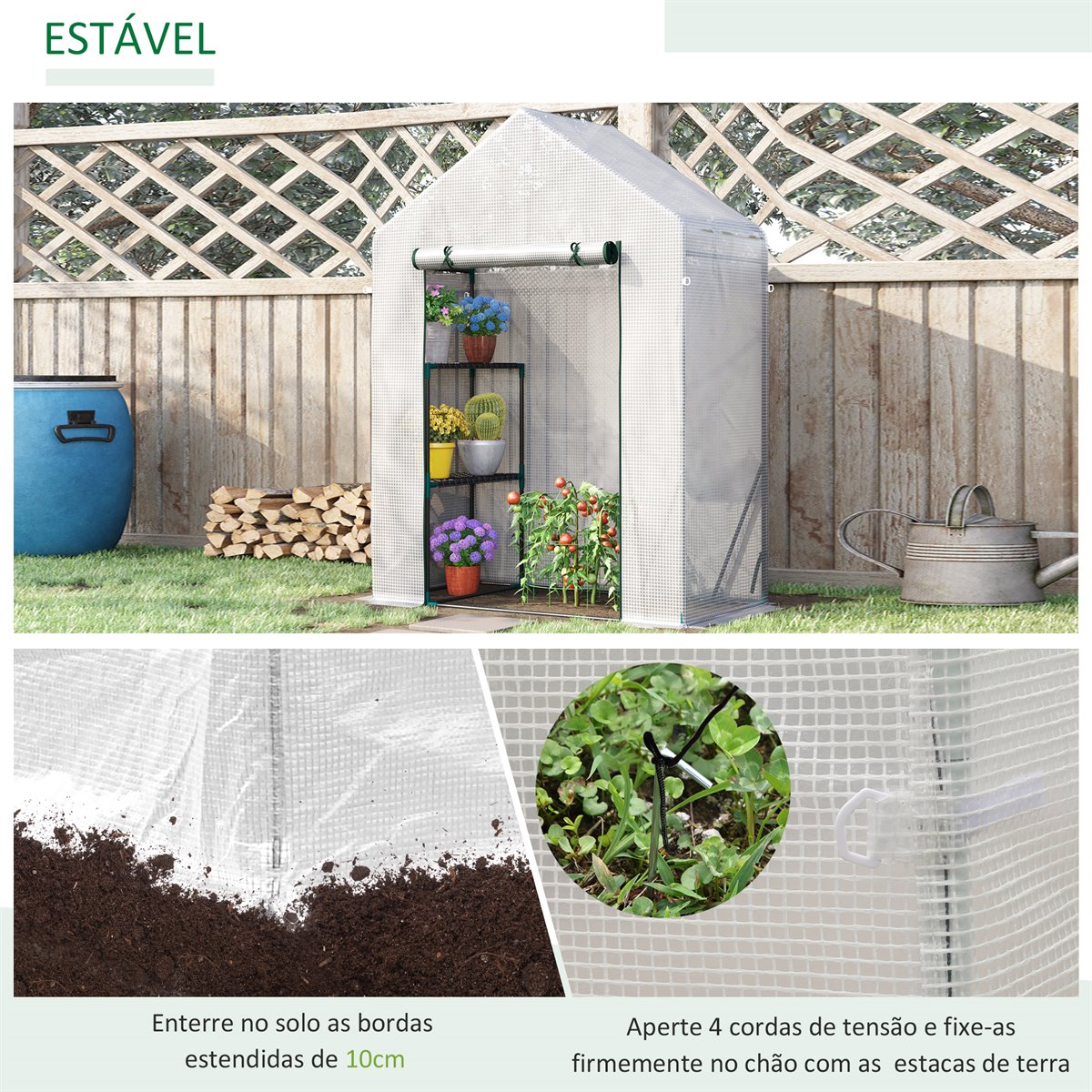 Outsunny Invernadero De Jardín 143x73x195 Cm Vivero Casero De Acero Con ...