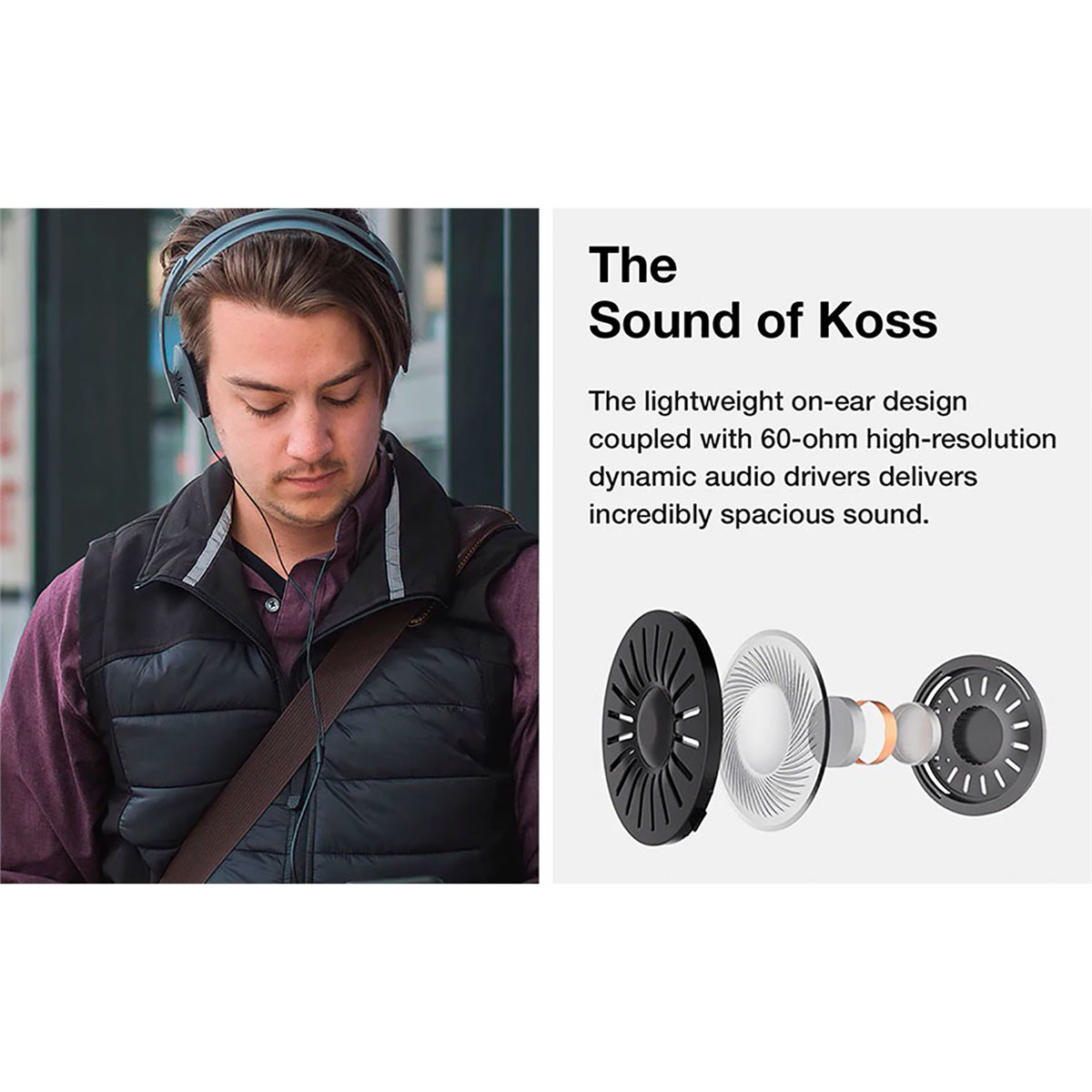 Koss Porta Pro Wireless Auriculares Inalámbricos con Micrófono, Cascos de  Diadema, Bluetooth, Batería Recargable 12 horas de Escucha, Headphones On  Ear Abiertos, Plegables Ajustables, Negro