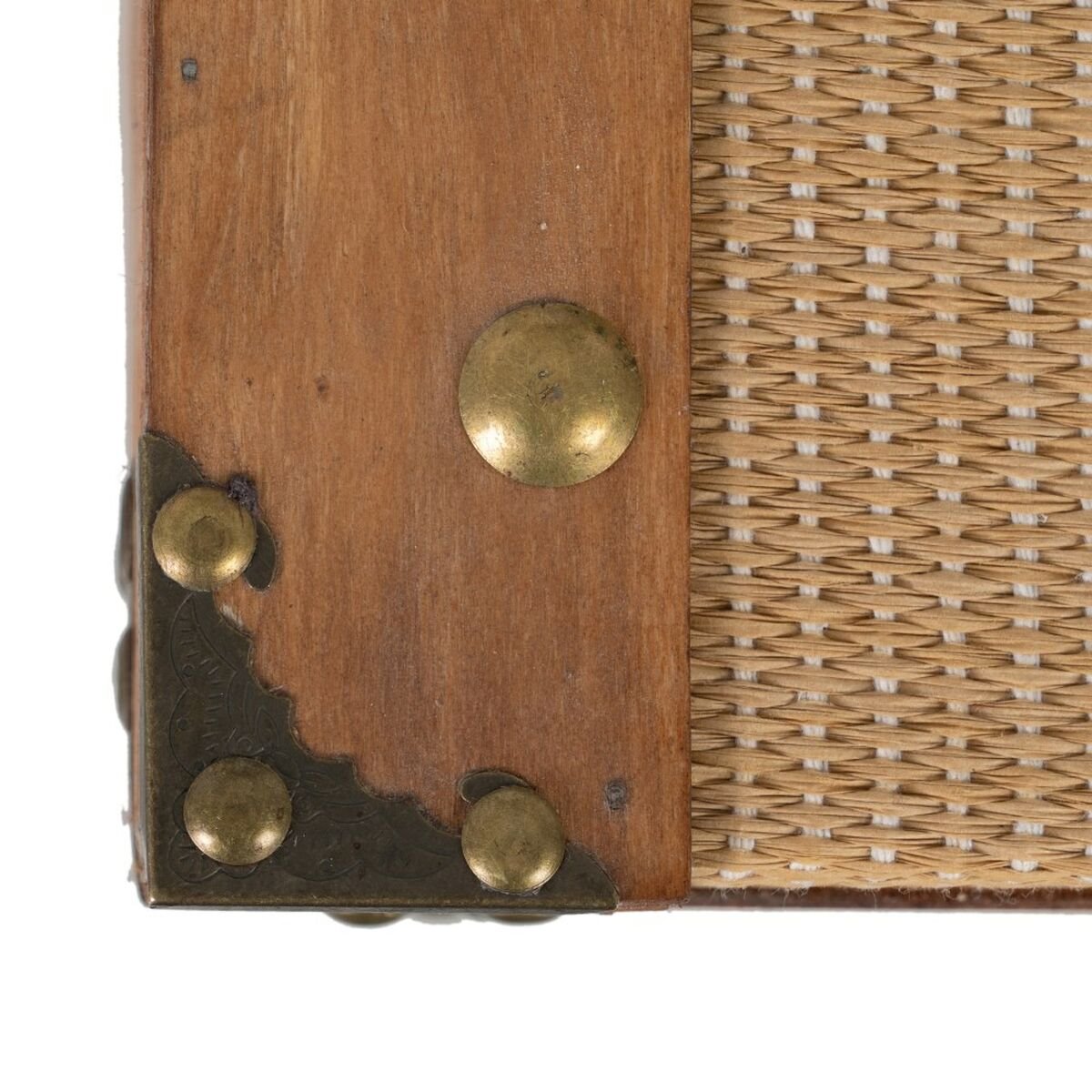 Baúl de almacenamiento de mimbre de color marrón 80 x 45 x 45 cm