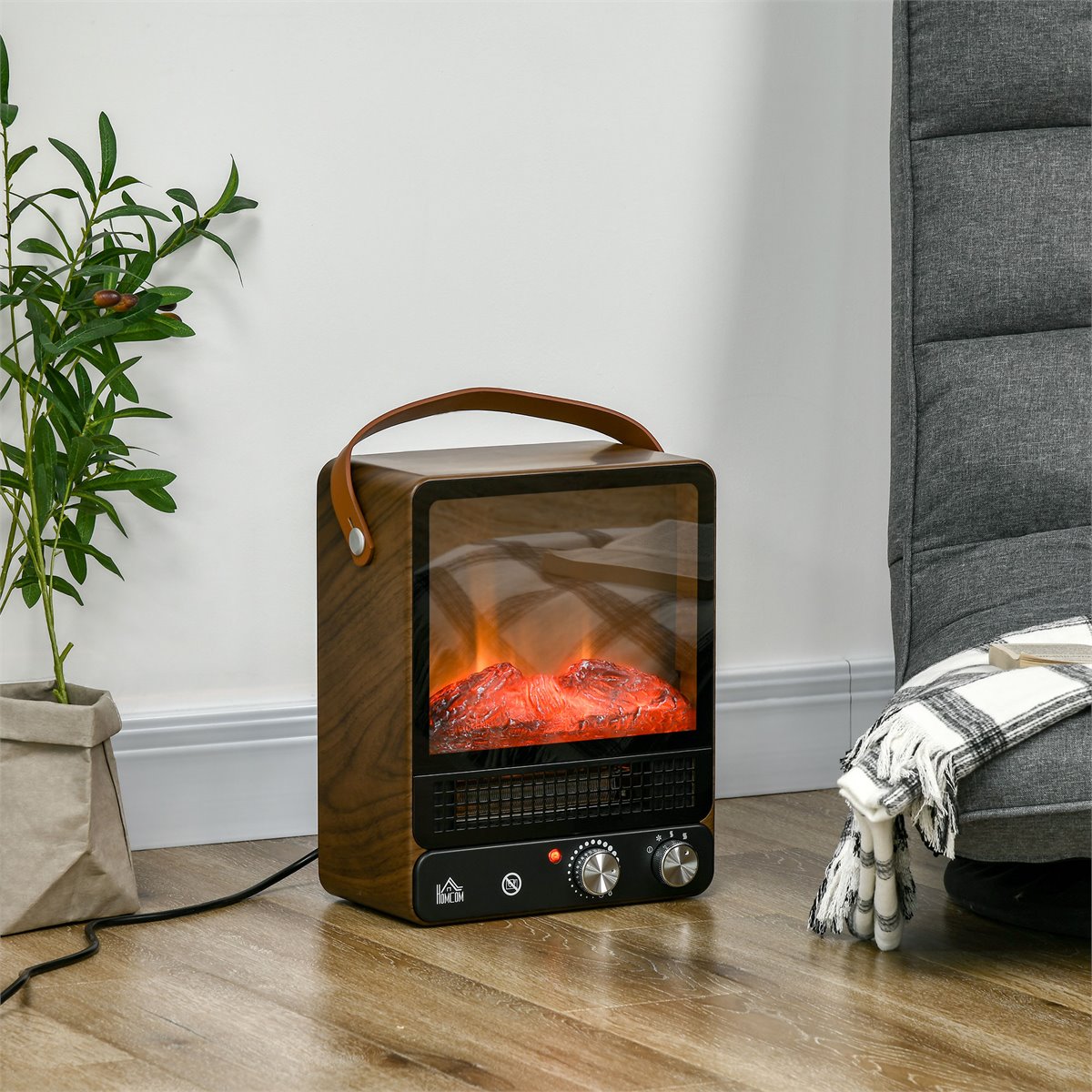 Mini calefactor eléctrico para hogar de 900 W con un acabado de color negro  Klack