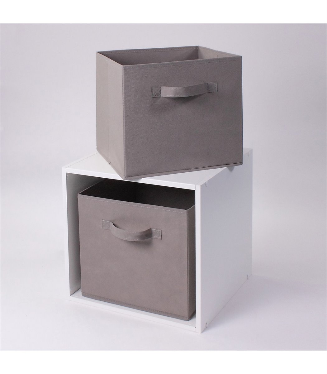 Cajas de almacenaje 10 uds tela no tejida crema 28x28x28 cm