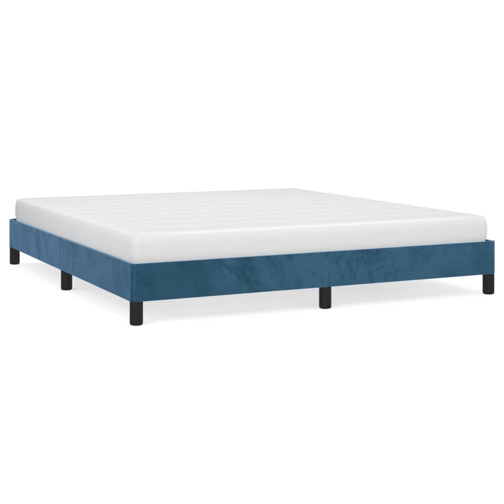 Estructura de cama box spring tela azul 160x200 cm - Conforama