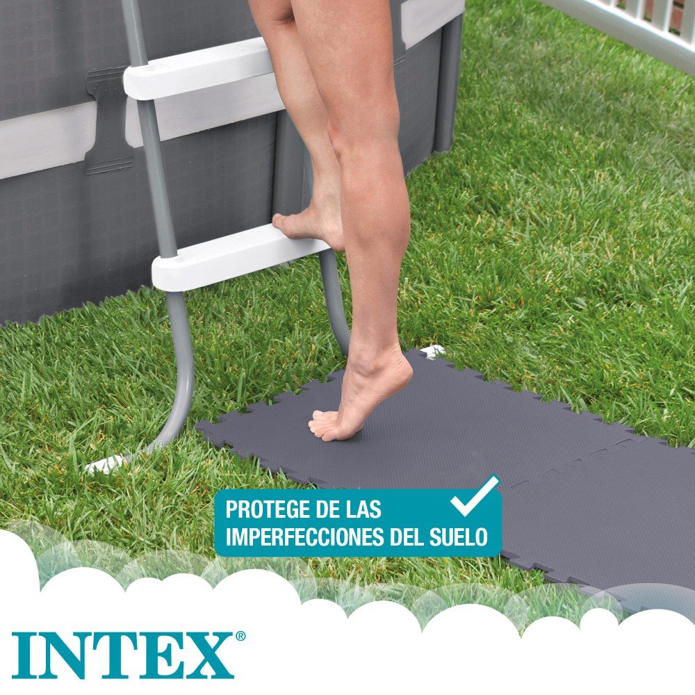 Intex Protector suelo acolchado entrelazado 8 pzas 50x50x0,5cm 1,9m²