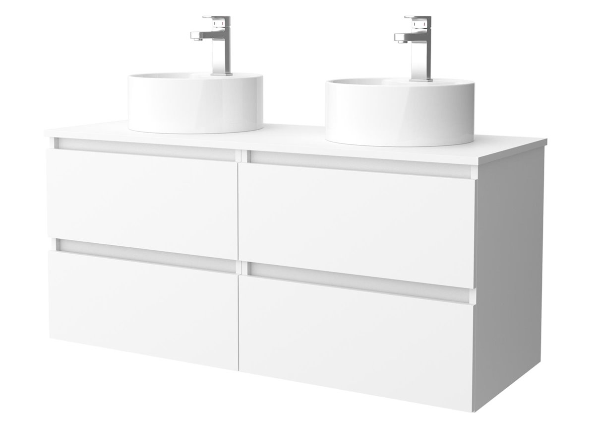 Mueble de Baño en KIT (sin lavabo) serie HOLA ancho 60cm dos cajones Roble  fondo estándar 45cm