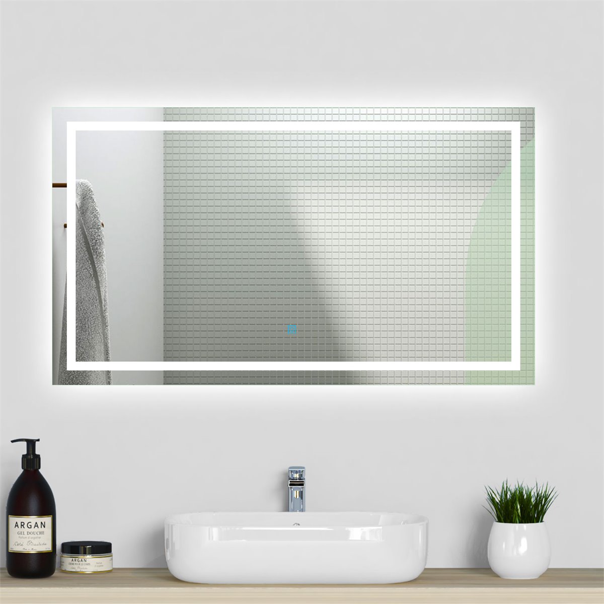 Espejo de baño con luz LED Gunar antivaho 80x120 cm